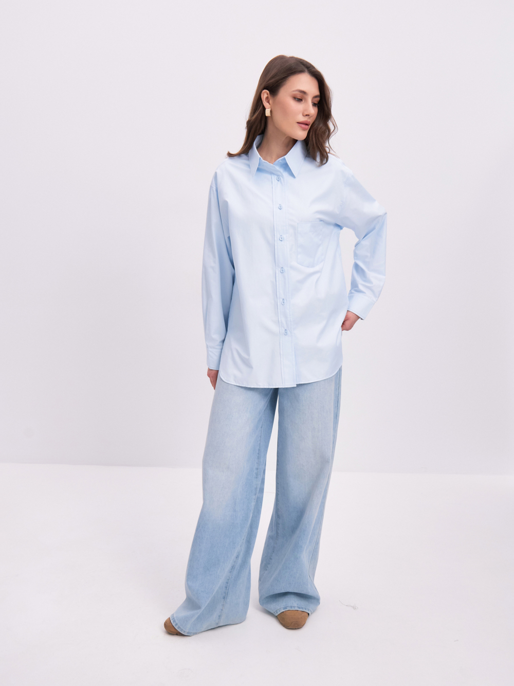 Рубашка OCH №489 V25RUB489GOL голубой (Весна)