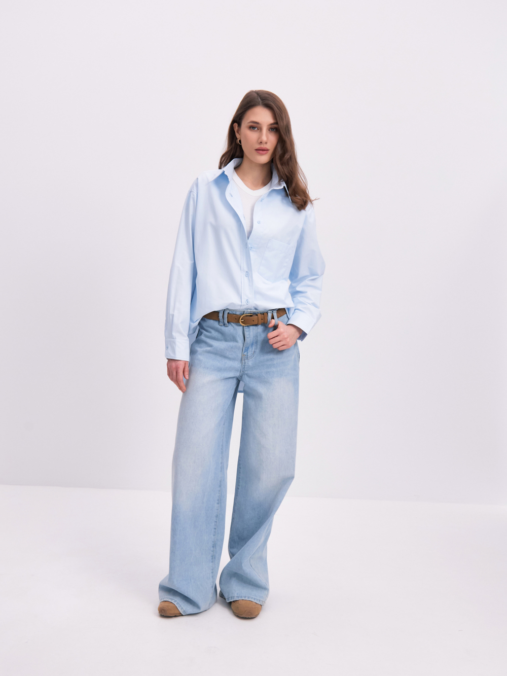 Рубашка OCH №489 V25RUB489GOL голубой (Весна)