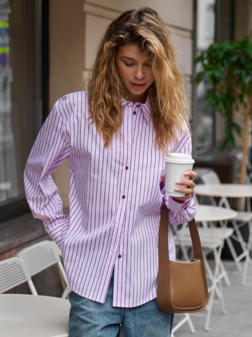 Рубашка оверсайз в полоску